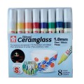 櫻花免焙陶瓷玻璃標記筆8色套裝1.0mm #GKS-8