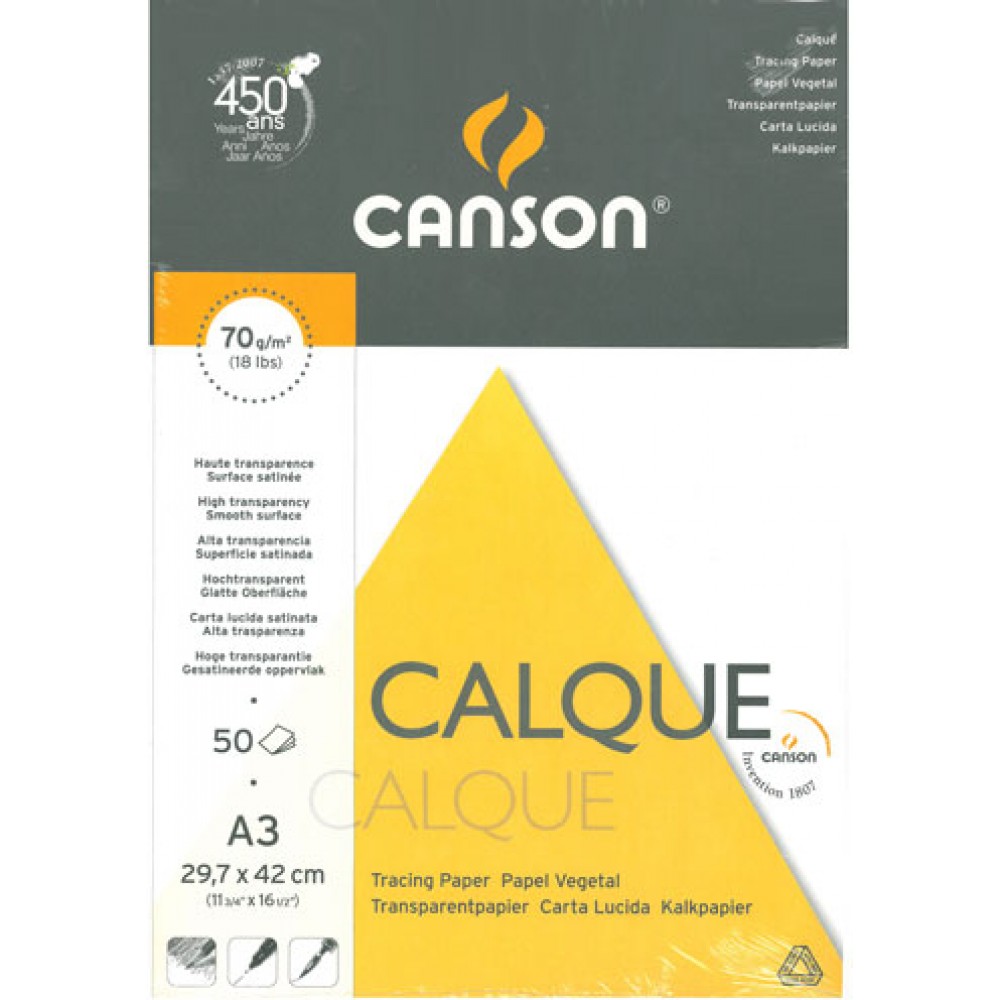 Canson Calque Satin 200011126 Papier calque A3 29,7 x 42 cm Translucide :  : Cuisine et Maison